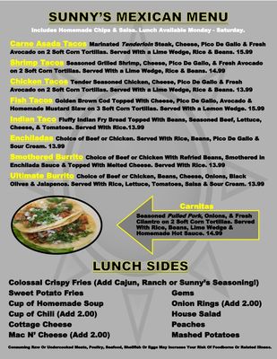 Menu photo 1 Sunny's Family Restaurant Sidney, MT Menu photo 1 Sunny's Family Restaurant Sidney, MT