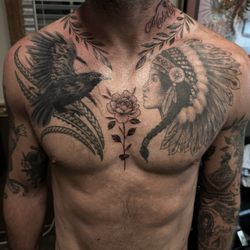 King's Tide - Black and grey chest piece