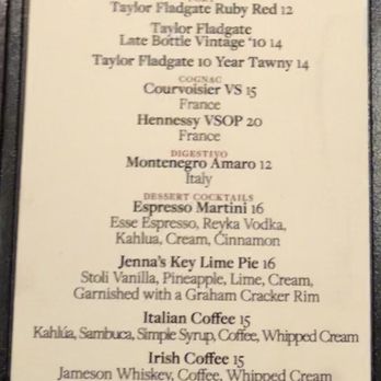 54 Below - One page of the Menu - Lounges Near Me - New York, New York