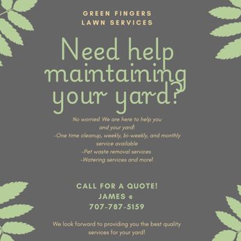 Green Fingers Yard Care - Call Today! - Lawn Services Near Me Green Fingers Yard Care - Call Today! - Lawn Services Near Me