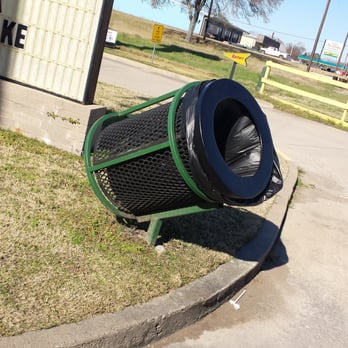 Sonic Drive-In - Got to love this tilted trash can for easy access genius - Burgers Near Me - Emory, Texas