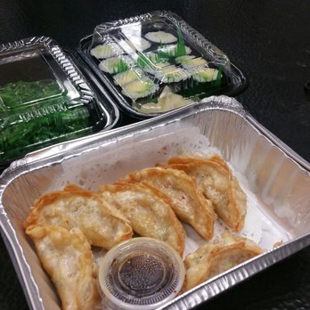 Sakan Bento Japanese Express - Sushi 2 roll lunch, seaweed salad and vege gyoza. All really good. Generous amount of seaweed. - Sushi Bars Near Me - Lindenhurst, New York Sakan Bento Japanese Express - Sushi 2 roll lunch, seaweed salad and vege gyoza. All really good. Generous amount of seaweed. - Sushi Bars Near Me - Lindenhurst, New York