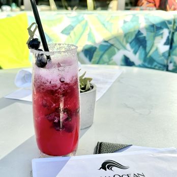 Ox & Ocean - Blueberry Basil Margarita  Aug.2023 - Breakfast & Brunch Near Me - Oxnard, California