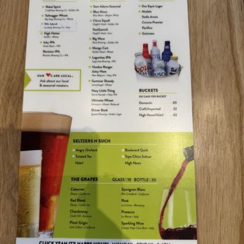 Chicken N Pickle - The back part of the drink menu - Pickleball Near Me - Henderson, Nevada Chicken N Pickle - The back part of the drink menu - Pickleball Near Me - Henderson, Nevada