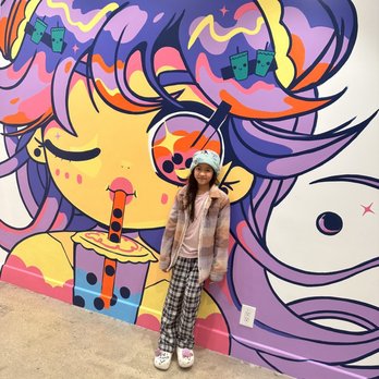Ding Tea - Love this colorful artwork! Boba for life lol - Bubble Tea Near Me - Long Beach, California