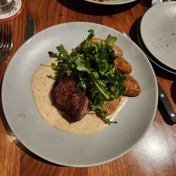 The Monogram Lounge - Flat iron steak with fingerling potatoes and arugula - Lounges Near Me - Kansas City, Missouri The Monogram Lounge - Flat iron steak with fingerling potatoes and arugula - Lounges Near Me - Kansas City, Missouri