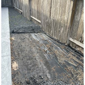 Artificial Grass Direct TX - After his guy moved the rock and left the area exposed for nearly 6 weeks - Artificial Turf Near Me - Houston, Texas Artificial Grass Direct TX - After his guy moved the rock and left the area exposed for nearly 6 weeks - Artificial Turf Near Me - Houston, Texas