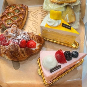 Tous Les Jours - Spinach and cheese pastry, madeleines, mango cloud and strawberry cloud pastry - Bakeries Near Me - Chantilly, Virginia