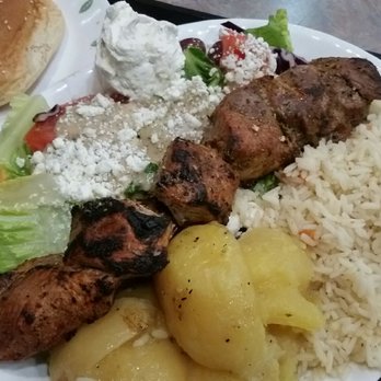 Zet's Restaurant - Pork souvlaki. Bit dried but garlic yogurt sauce on the side went well with it. - Diners Near Me - Mississauga, Ontario Zet's Restaurant - Pork souvlaki. Bit dried but garlic yogurt sauce on the side went well with it. - Diners Near Me - Mississauga, Ontario