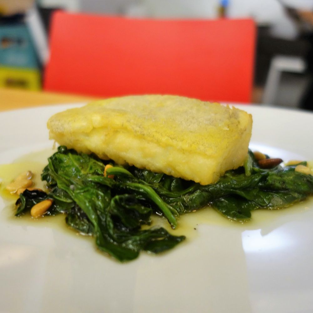 La Pubilla - Salt Cod, Spinach, Pine Nuts @endoedibles on Instagram for more - Mediterranean Near Me - Barcelona, B La Pubilla - Salt Cod, Spinach, Pine Nuts @endoedibles on Instagram for more - Mediterranean Near Me - Barcelona, B