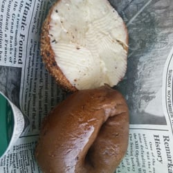 Bagels & Blarney - Everything with honey cream cheese and a  pumpernickel with butter. Amazing!