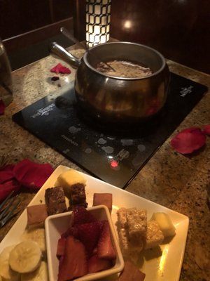 Photo of The Melting Pot - Melbourne, FL, US. Chocolate S'mores fondue.  Flaming and yummy