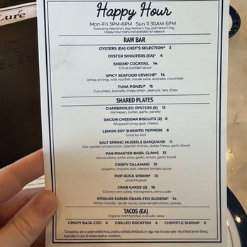 Lure Fish House - Happy hour menu - Seafood Near Me - Porter Ranch, California Lure Fish House - Happy hour menu - Seafood Near Me - Porter Ranch, California