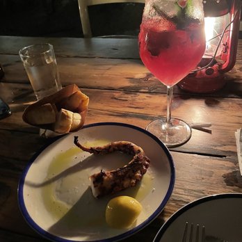 Mandolin Aegean Bistro - Octopus and watermelon cocktail - Mediterranean Near Me - Miami, Florida