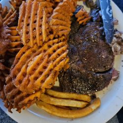 Capitol Grill - Ribeye and sweet potato fries.