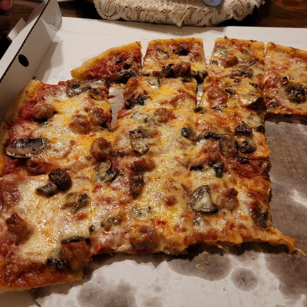 Butter crust sausage pepperoni and mushrooms Butter crust sausage pepperoni and mushrooms