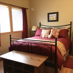 Bear Lake Lodgings - Queen bed and space with dollhouse behind the closet to sleep a child over the age of 7.  The room has a lovely view of Bear Lake.
