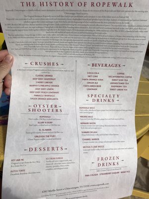 Menu photo 8 Ropewalk Chincoteague, VA