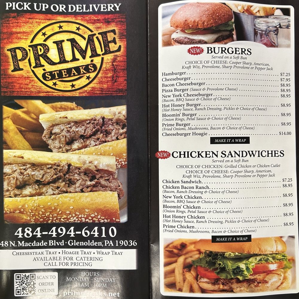 Prime Steaks - Menu - Cheesesteaks Near Me - Glenolden, Pennsylvania Prime Steaks - Menu - Cheesesteaks Near Me - Glenolden, Pennsylvania