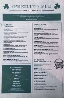 Menu photo 1 O'Reilly's Pub & Grill Newton, NJ Menu photo 1 O'Reilly's Pub & Grill Newton, NJ
