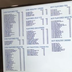 Boba Menu