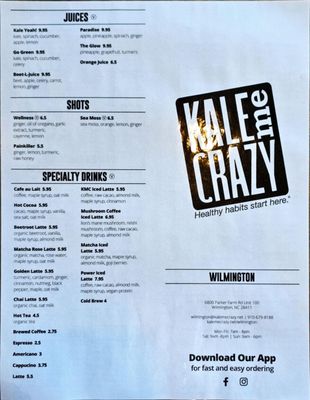 Menu photo 2 Kale Me Crazy Wilmington, NC Menu photo 2 Kale Me Crazy Wilmington, NC