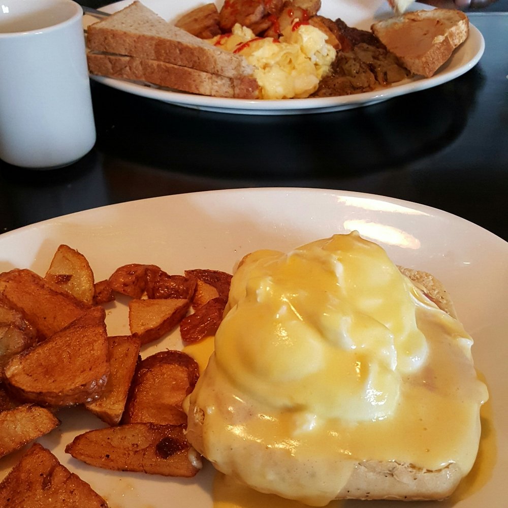 The Tipper Restaurant - Eggs Benedict with cold hollandaise sauce on top of a huge bun - Burgers Near Me - Vancouver, British Columbia The Tipper Restaurant - Eggs Benedict with cold hollandaise sauce on top of a huge bun - Burgers Near Me - Vancouver, British Columbia