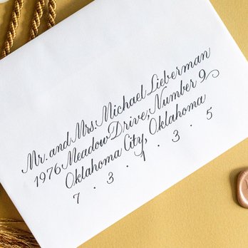 Sohan Khalsa Creative - Classic copperplate style calligraphy envelope addressing - Calligraphy Near Me