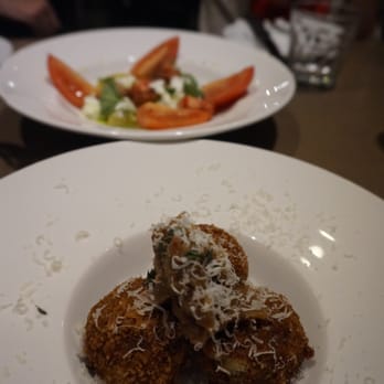 Queen Margherita Pizza - Arancini and Caprese salad in background. The arancini was nice and crispy with a gooey inside filled with lovely mushrooms. - Pizza Near Me - Toronto, Ontario Queen Margherita Pizza - Arancini and Caprese salad in background. The arancini was nice and crispy with a gooey inside filled with lovely mushrooms. - Pizza Near Me - Toronto, Ontario