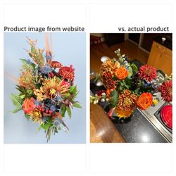 Nielsen's Florist And Garden Shop - Product image on the left vs actual flowers on the right