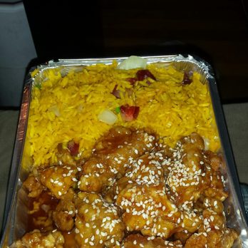 China Garden - a tray of chicken and rice - Chinese Near Me - Avon, New York