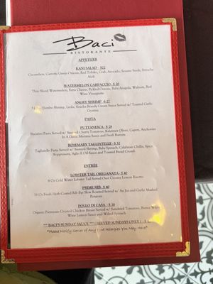 Menu photo 5 Baci Restaurante Staten Island, NY
