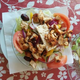 Greek salad with chicken