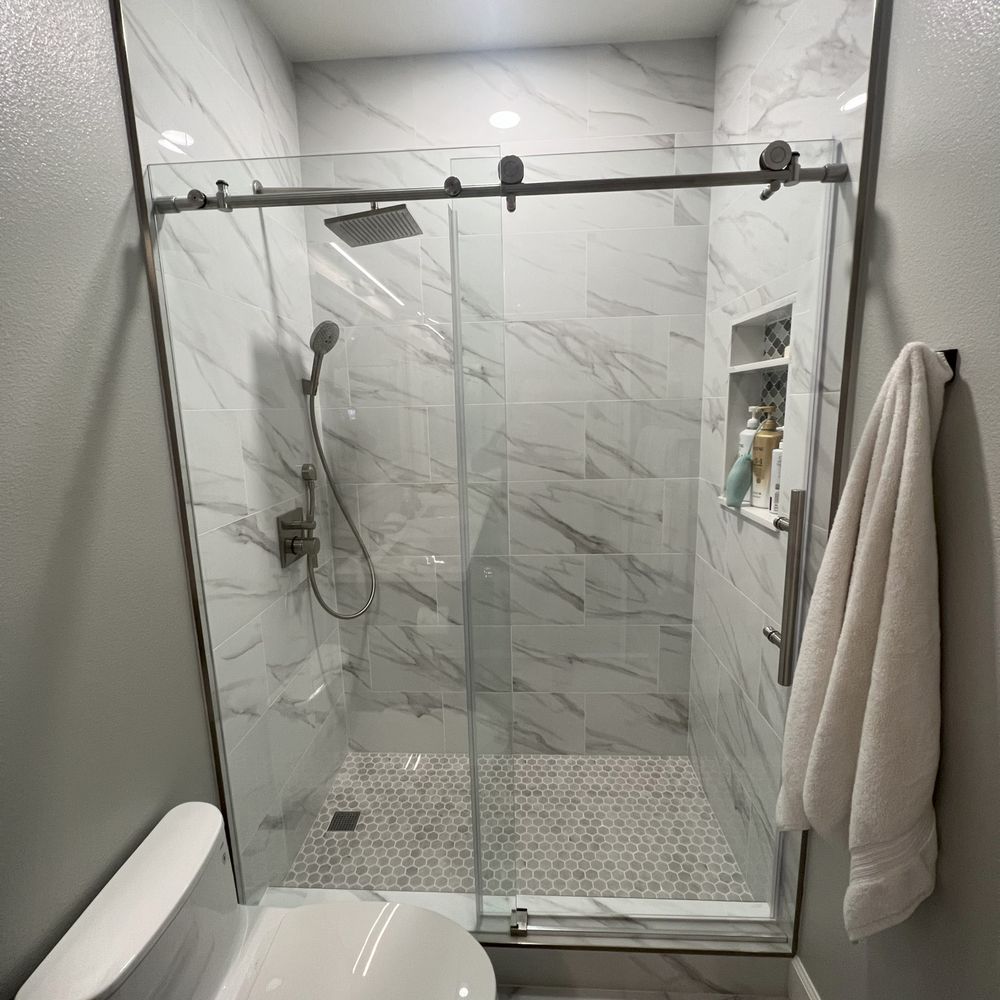 SoCal Bath Works - New Shower - we choose sliding door for space - General Contractors Near Me - Mission Viejo, California SoCal Bath Works - New Shower - we choose sliding door for space - General Contractors Near Me - Mission Viejo, California