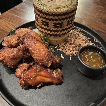 Hanuman Thai Eatery - Gai todd hat yai (fried chicken and sticky rice) - Thai Near Me - Costa Mesa, California Hanuman Thai Eatery - Gai todd hat yai (fried chicken and sticky rice) - Thai Near Me - Costa Mesa, California
