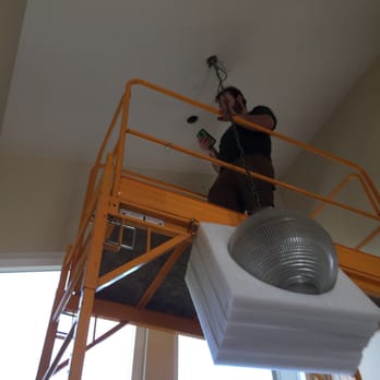 APG Electric - Sometimes, installing a pendant light gets tricky with these tall ceilings. - Electricians Near Me - Santa Rosa, California
