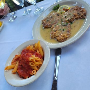 Villa Gallace - Veal Piccata with side pasta - Italian Near Me - Indian Rocks Beach, Florida