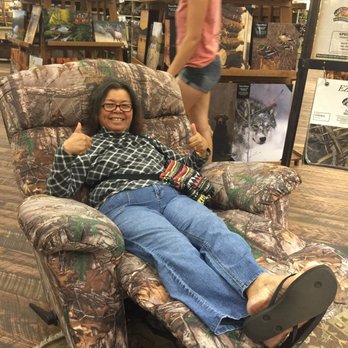 Bass Pro Shops - Madre checkin out the comfy recliners - Guns & Ammo Near Me - Rocklin, California