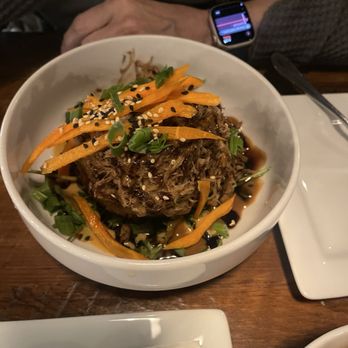 Atmosphere Gastropub - Ginger Pork with Crispy Rice - Gastropubs Near Me - Colorado Springs, Colorado Atmosphere Gastropub - Ginger Pork with Crispy Rice - Gastropubs Near Me - Colorado Springs, Colorado