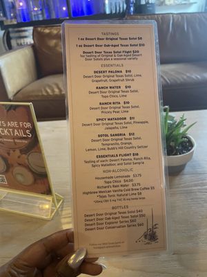 Menu photo 5 Desert Door Driftwood, TX