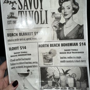 Savoy Tivoli - Drink menu - Bars Near Me - San Francisco, California Savoy Tivoli - Drink menu - Bars Near Me - San Francisco, California