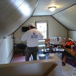 Sarro's Roofing and Construction - A small loft we did. This is at the beginning we had to prime all the walls and ceilings.