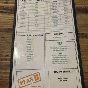 Plan B - Menu - New American Near Me - Suffern, New York