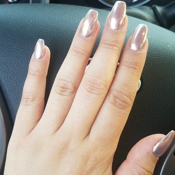 Bella Nails & Spa - Rose gold chrome ( pink + silver chrome powder =rose gold) by Ken - Skin Care Near Me - Riverside, California Bella Nails & Spa - Rose gold chrome ( pink + silver chrome powder =rose gold) by Ken - Skin Care Near Me - Riverside, California