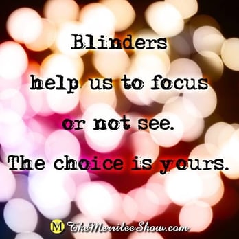 The Merrilee Show - Blinders help us to focus or not see. A change in perspective is all you need. - Life Coach Near Me The Merrilee Show - Blinders help us to focus or not see. A change in perspective is all you need. - Life Coach Near Me