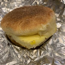 Egg and cheese sandwich on an English muffin