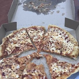 I ordered a cheese pizza and I got a not cut box of crap. Don't go to this dominos