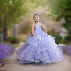 Storybook Images - Little girl in her dream dress with flowers. Photo taken in studio and artistically transformed by Storybook Images into an outdoor scene.