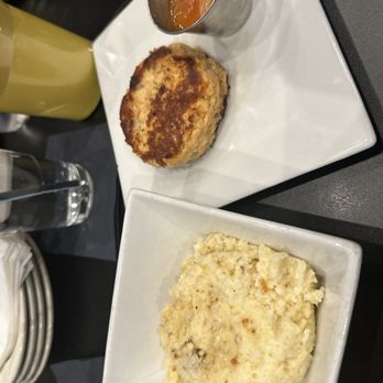 Ben's Next Door - Salmon croquette side and grits - Bars Near Me - Washington, DC, District of Columbia