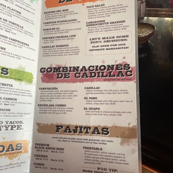 Cadillac Bar - June 2022 menu - Tex-Mex Near Me - Houston, Texas